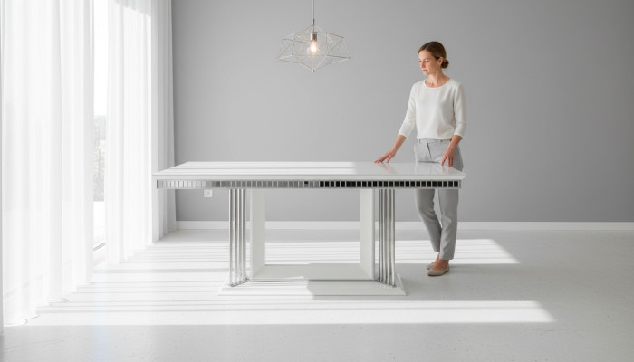 Exclusieve designer eettafel moderne meubels in eetkamer Witte tafel 200x100