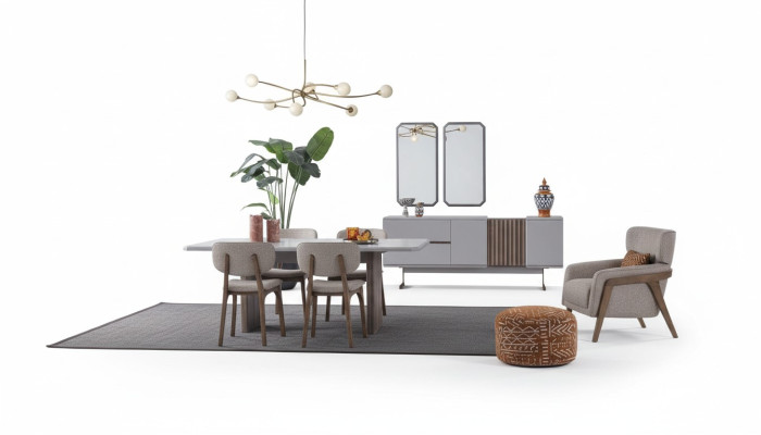 Eetkamerset Eettafel Groep Tafel Stoelen 8-delig Modern Meubel Eetgroep