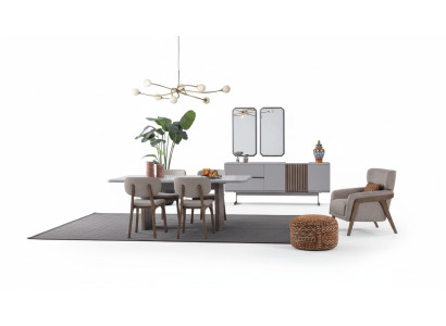 Eetkamerset Eettafel Groep Tafel Stoelen 8-delig Modern Meubel Eetgroep