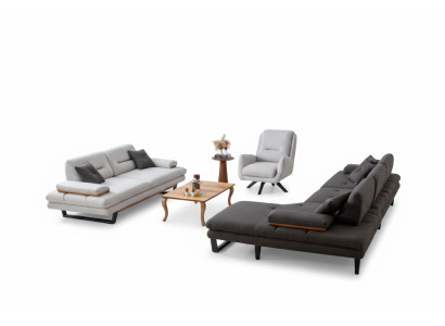 Moderne bankstel 3 + 1 zits en hoekbank L-vormig designermeubilair nieuw