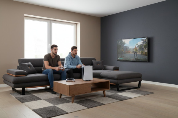 Ontwerper grijs hoekbank L-vorm modern meubilair woonkamer hoekbank sofa.