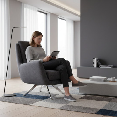Moderne fauteuil luxe meubels in woonkamer lounge club ontwerper grijs inrichting