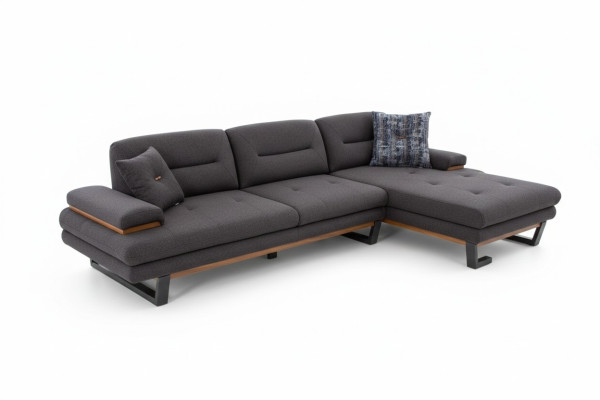 Stille hoekbank L-vorm Grijs Luxe in woonkamer Design hoekbankstellen Banken
