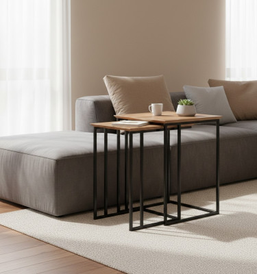 Woonkamer 2x Bijzettafel Tafel Design Meubels Luxe Inrichting Modern