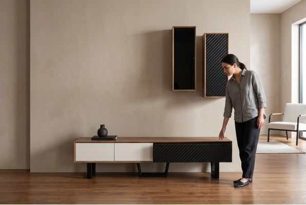Wandmeubel woonkamerset TV-standaard 2x hangkast Designer woonwanden