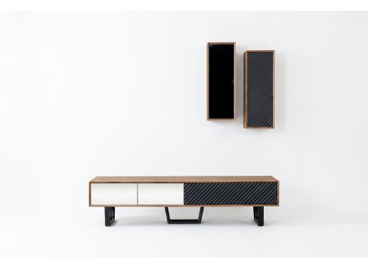 Wandmeubel woonkamerset TV-standaard 2x hangkast Designer woonwanden