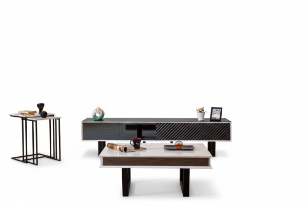 Modern woonkamerset 6-delig tv-standaard design wandkast hout meubilair