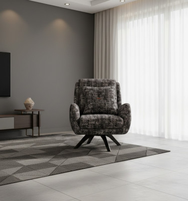 Ontwerper fauteuil woonkamer luxe meubels grijs stijl eenzitter lounge club