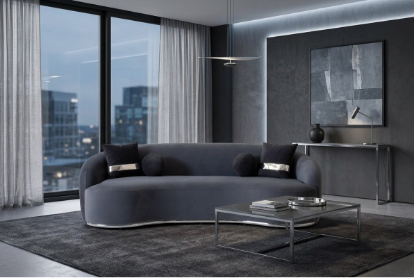 Designer Bankstel 4-zits Zwarte Banken Banken Groot xxl Zitmeubilair 250cm