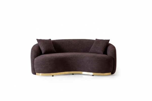 Woonkamermeubels Luxe bankstel 3-zits Ontwerp Bruin zachte bankbekleding Textiel 230cm