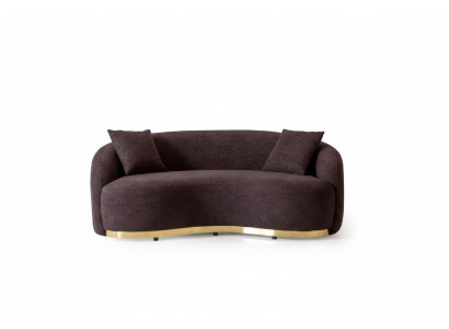Woonkamermeubels Luxe bankstel 3-zits Ontwerp Bruin zachte bankbekleding Textiel 230cm