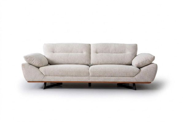 Komfort Designer Bank 3-zits Bank Gestoffeerde Banken Design Wit in Woonkamer