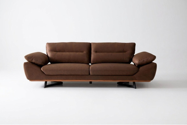 Moderne Designer Bank 3-zitsbank 240cm xxl Bank Bekleding Banken Ontwerp Bruin