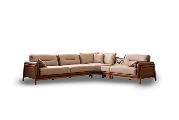 Luxe hoekbank L-vorm Beige Woonkamer Meubels Bank Multifunctioneel Bankstellen Modern