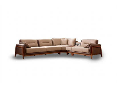 Luxe hoekbank L-vorm Beige Woonkamer Meubels Bank Multifunctioneel Bankstellen Modern