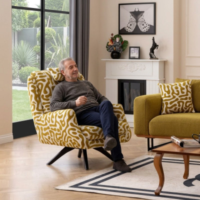Fauteuil modern Groen Woonkamer Zitmeubels Textiel Luxe Design Meubels Lounge