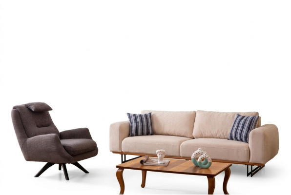 Luxe 2-delige woonkamerset Bankstel 3-zits met fauteuil Designbankstel