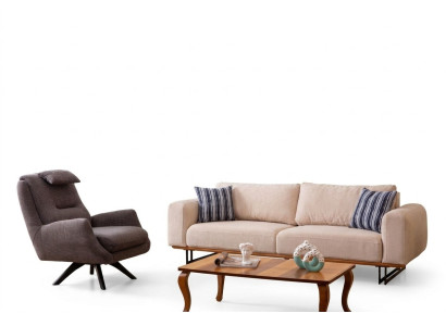 Luxe 2-delige woonkamerset Bankstel 3-zits met fauteuil Designbankstel
