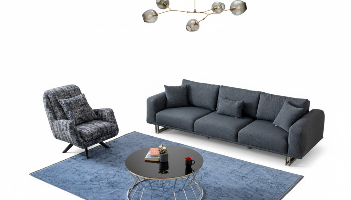 Bankstel 4+1 zits luxueus set banken fauteuils stoffen bekleding