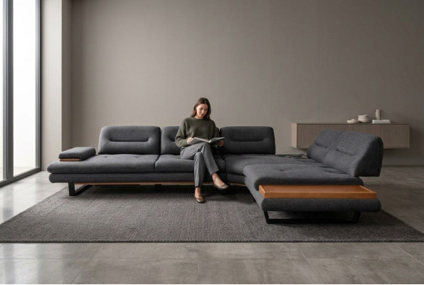 Ontwerper hoekbank L-vorm luxe grijs meubels voor woonkamer woonlandschap