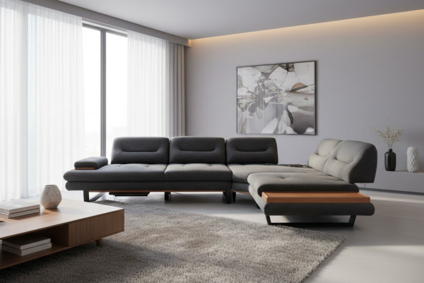 Ontwerper hoekbank L-vorm luxe grijs meubels voor woonkamer woonlandschap