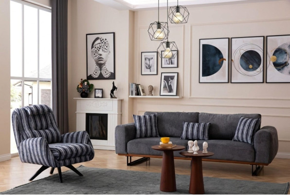 Modern woonkamerset 2-delig. Luxe bankstel 3+1 zitsbank meubels