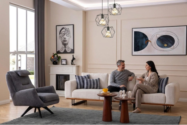 Luxe woonkamerset 2-delig. Design bankstel 4+1 zits banken meubels