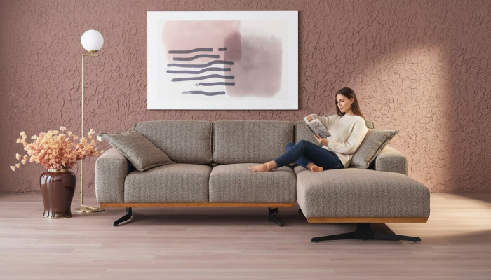 Luxe hoekbank L-vormig modern meubilair woonkamer grijs hoekbank hoekbank