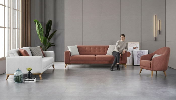 Woonkamerset Stijlvol bankstel 3+3+1 zitter Luxe banken Sofa meubels  Woonkamerset met stijlvol bankstel van 3+3+1 zitter Luxe banken Sofa meubels