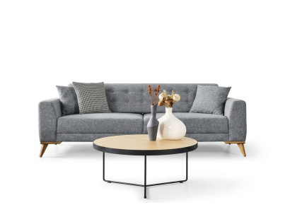 Moderne driezitsbank Grijs Luxe bankstellen in de woonkamer 223cm