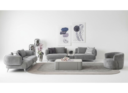 Bankstel Bankstel 3+3+1 Zitplaatsen Grijs Bank Luxe Meubels Woonkamer Banken