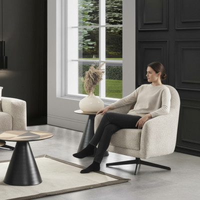 Luxe fauteuil Stijlvol Meubels Woonkamer Ontwerp Draaibare Lounge Club Hout
