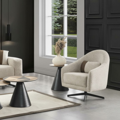 Luxe fauteuil Stijlvol Meubels Woonkamer Ontwerp Draaibare Lounge Club Hout