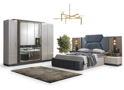 Slaapkamer set Bed 2x Nachtkastjes Kledingkast 4-delig Design Kast