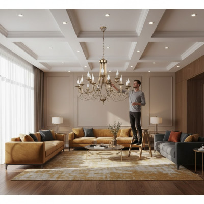 Plafondlamp Een moderne woonkamer luxe Nieuw glas