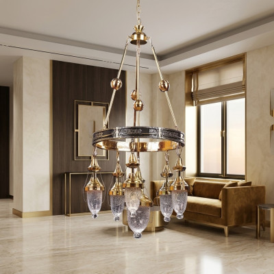 Plafondlamp kroonluchter hanglamp woonkamer luxe glans armatuur