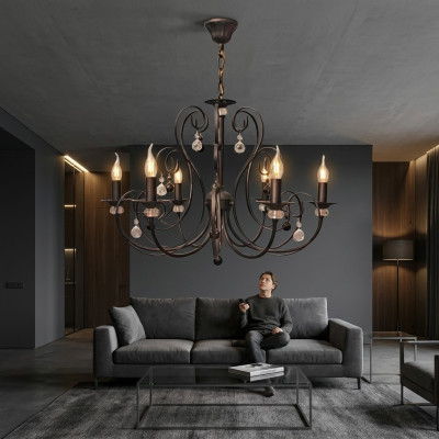 Kroonluchter voor de woonkamer kristallen lamp glanzend nieuw binnenshuis