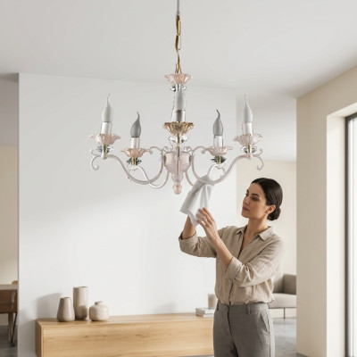 Kroonluchter Lamp Lamp Woonkamer Kristal glanzend nieuw Binnenruimte