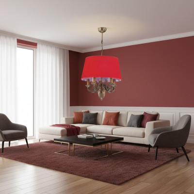 Kroonluchter Klassieke Verlichting Lampen Lamp Goud 50x80 Rood