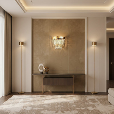 Moderne plafondlamp messing lampen lamp goud kristal