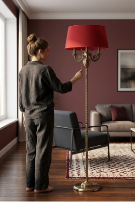 Rode vloerlamp staande kandelaar lamp verlichting goud lampen 50x173