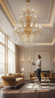 Kroonluchter Kristal Woonkamer Plafondlamp Grote Villa Lampen 160x280