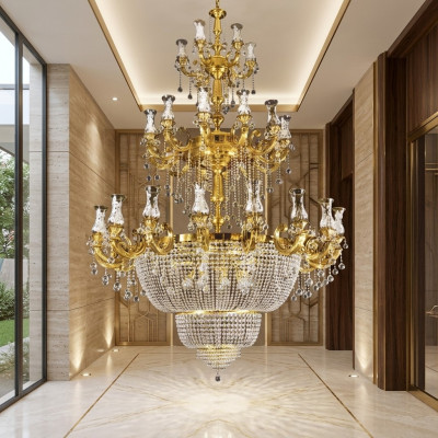 Kroonluchter hanglamp foyer woonkamer luxe glans lamp 360 cm