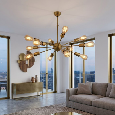 Plafondlamp stijlvolle woonkamer gemaakt van glanzende materialen armatuur lampen