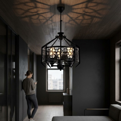 Plafondlamp hanglamp woonkamer eetkamer luxe zwarte luster
