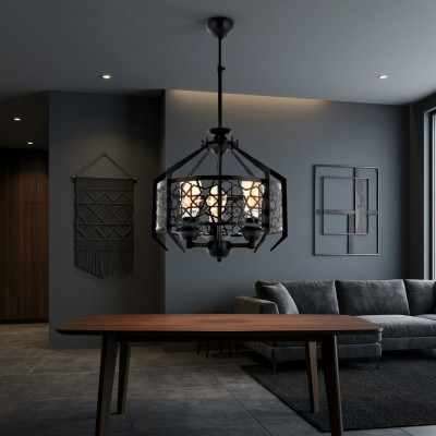 Plafondlamp hanglamp woonkamer eetkamer luxe zwarte luster