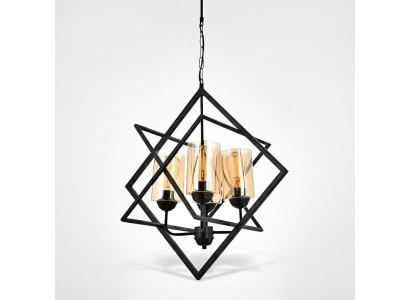 Plafondlamp hanglamp woonkamer luxe interieur zwarte kroonluchter armatuur
