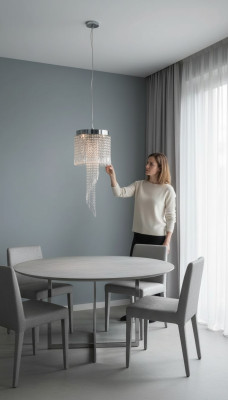 Kroonluchter hanglamp Chroom Woonkamer Lamp 30x70