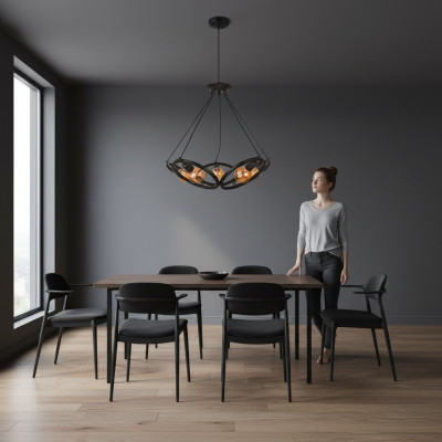 Plafondlamp Een chique lamp voor de woon- of slaapkamer, nieuw zwart