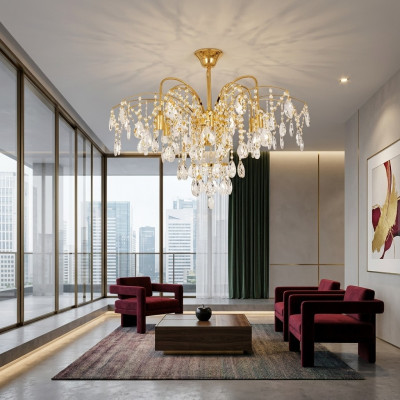 Kroonluchter Frans Goud in de woonkamer Luxe verlichting luxe lampen